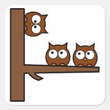 Quirky Owls Round The Bend Stickers