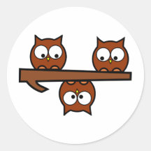 Quirky Owls Sticker