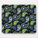 Quirky Paisley Blue and Green Mouse Pads