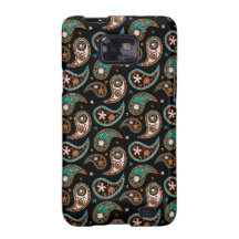 Quirky Paisley Turquoise and Orange Galaxy S2 Cover