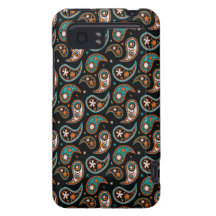 Quirky Paisley Turquoise and Orange HTC Vivid / Raider 4G Cover