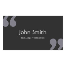 Quotation Marks College Professor Business Card