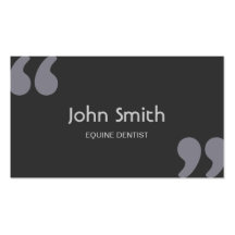 Quotation Marks Equine Dentist Business Card