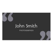 Quotation Marks Photographer Business Card