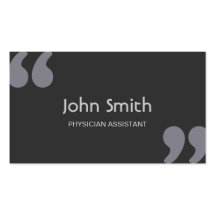 Quotation Marks Physician Assistant Business Card