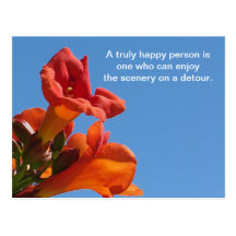 Quote with Trumpet vine Postcard
