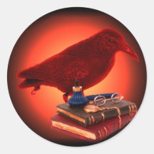 Quoth the Raven Round Stickers
