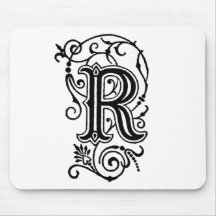R Decorative Letter Mousepads