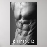 R I P P E D Gym Wall & Health Club Poster