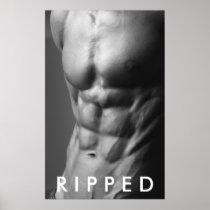 R I P P E D Gym Wall & Health Club Poster