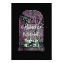 "R.I.P Single Life"- Bachelor Party Personalized Invites