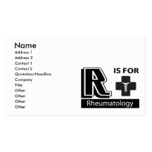 R Is For Rheumatology Business Card Templates