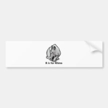 R is for Rhino Bumper Stickers