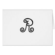 R Monogram Card