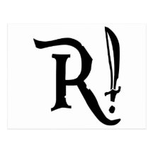 R ! T-shirts de pirate Carte Postale
