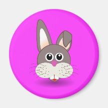Rabbit_001_Face_Cartoon_Vector_Clipart Fridge Magnets