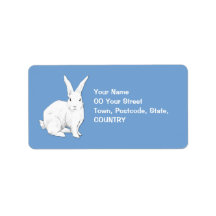 Rabbit blue Address Label