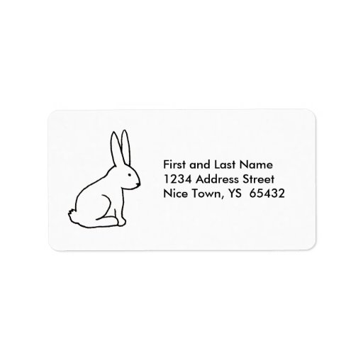 Rabbit bunny fun simple graphic symbol logo art custom address label