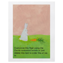 Rabbit carrot fresh modern art colourful painting