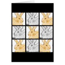 Rabbit Collage Greeting Card