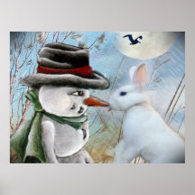 Rabbit Eats Snowman's Nose Poster