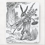 Rabbit Gardener with Shovel & Uprooted Plants mousepads