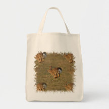 Rabbit Hopping Grocery Tote Bag