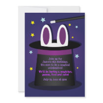 Rabbit in a Hat Magic Show Invitations