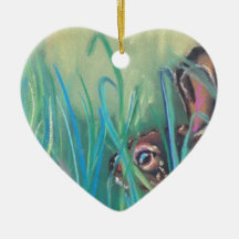 rabbit in grass christmas ornament