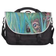 rabbit in grass laptop commuter bag