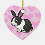 Rabbit Love (uppy ear smooth hair) Christmas Tree Ornament