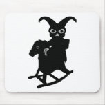 rabbit on rocking horse icon mouse pad