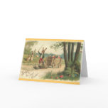 Rabbit on the Trial with his Snail Easter Card