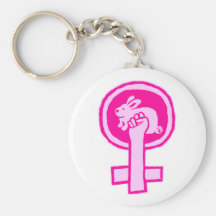 Rabbit Power! (pink) Official Susan Ash-Lee Key Chains