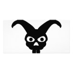 rabbit skull symbol personalized photo card