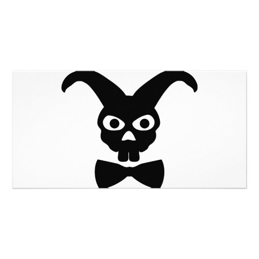 rabbit with bowtie icon photo greeting card
