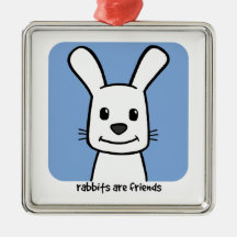 Rabbits Are Friends Christmas Ornaments