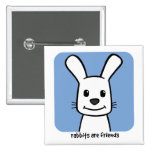 Rabbits Are Friends Pin