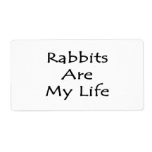 Rabbits Are My Life Custom Shipping Label