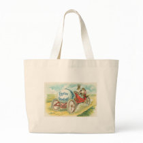Rabbits on a Sunday Drive - Easter Gift Canvas Bags