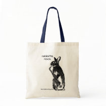 Rabbits Rock! Tote Canvas Bag