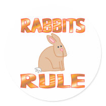 RABBITS RULE ROUND STICKER