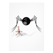 rabid bowling ball spider chases pin custom announcements