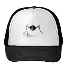 rabid bowling ball spider chases pin trucker hat