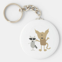 Raccoon & Bobcat Keychains