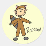 Raccoon Dress Up T-shirts and Gifts Round Stickers