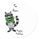 Raccoon Gifttag stickers