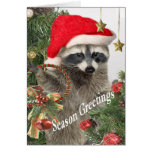 Raccoon Holiday Greetings Greeting Cards