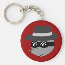 Raccoon Mobster Key Chains