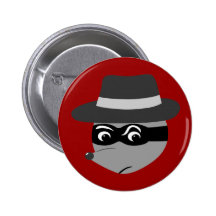 Raccoon Mobster Pinback Buttons